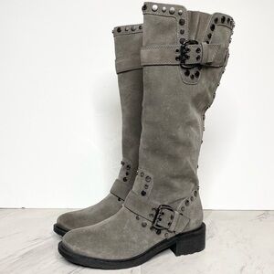 New! Sam Edelman Deryn Gray Suede Tall Boot 6M